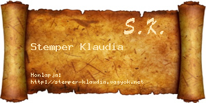 Stemper Klaudia névjegykártya