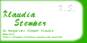 klaudia stemper business card